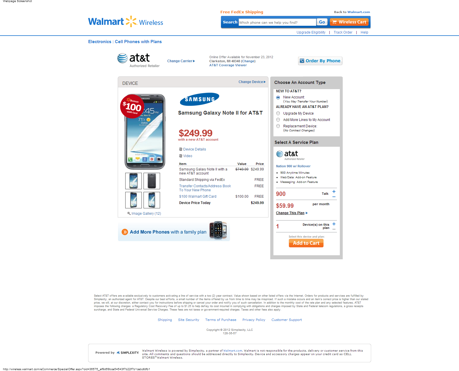 Samsung Galaxy Note II for AT T - Walmart Wireless-220332.png