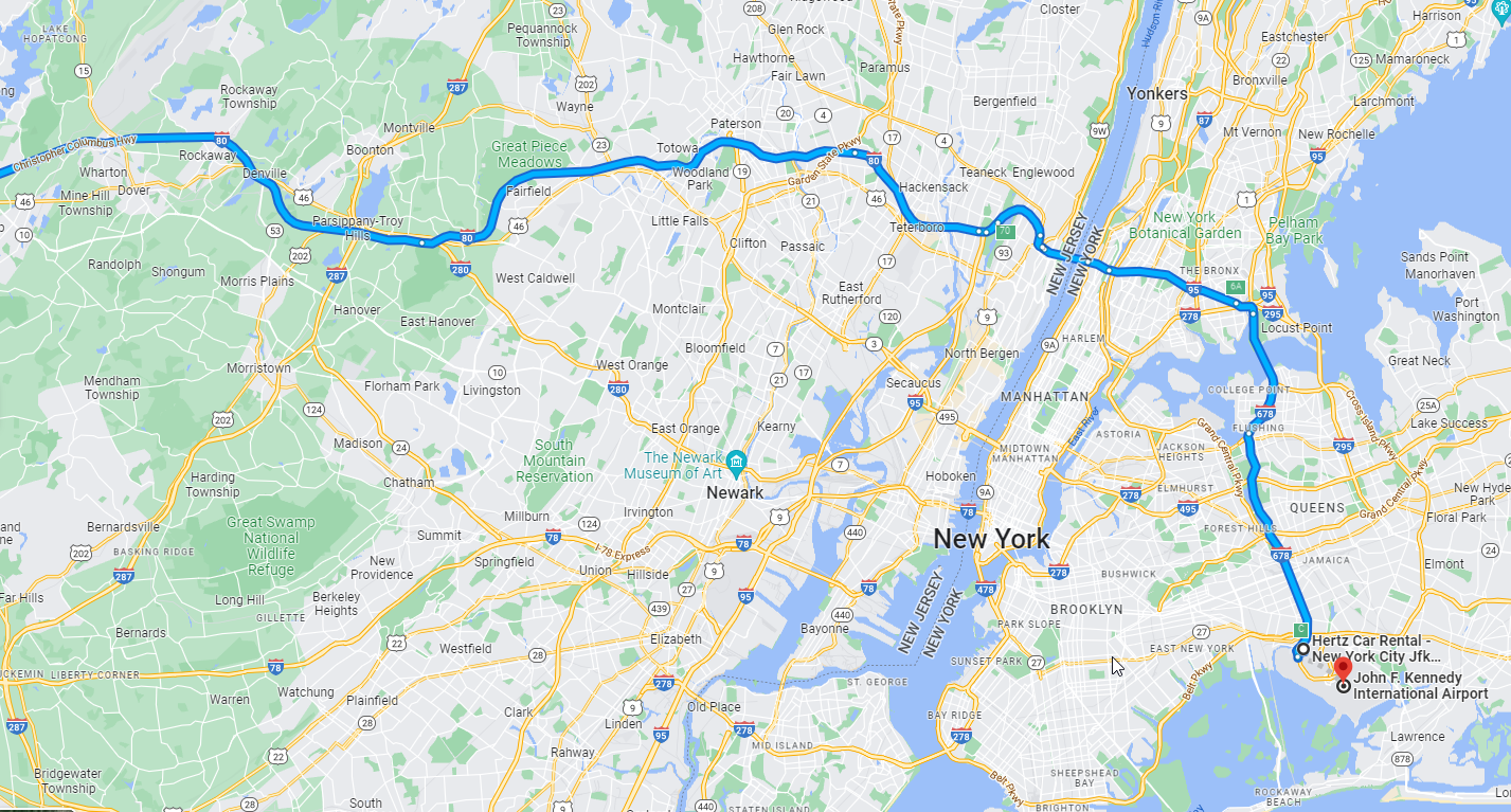 Johnstown, PA to JFK Airport, Queens, NY - North route Detail .png