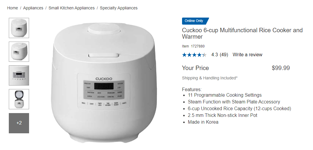 2024-05-28 22_01_32-Cuckoo 6-cup Multifunctional Rice Cooker and Warmer _ Costco.png